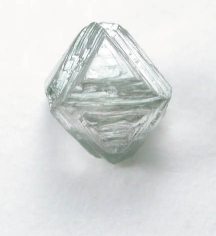 Diamond (0.21 carat cuttable green octahedral crystal) from Vaal River Mining District, Northern Cape Province, South Africa