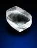 Diamond (0.13 carat cuttable pale-yellow elongated dodecahedral crystal) from Damtshaa Mine, near Orapa, Botswana