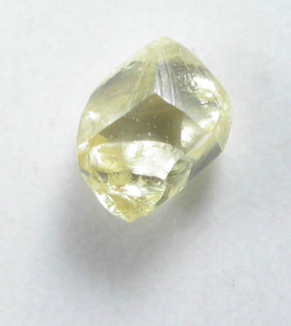 Diamond (0.13 carat cuttable fancy-yellow dodecahedral crystal) from Damtshaa Mine, near Orapa, Botswana