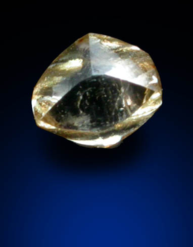 Diamond (0.16 carat cuttable fancy-yellow tetrahexahedral crystal) from Damtshaa Mine, near Orapa, Botswana
