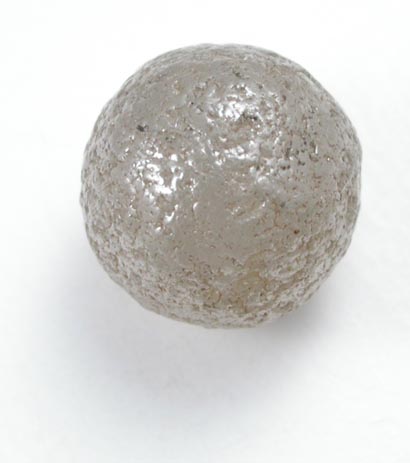 Diamond (2.66 carat yellow-gray spherical Ballas crystal) from Paraguassu River District, Bahia, Brazil