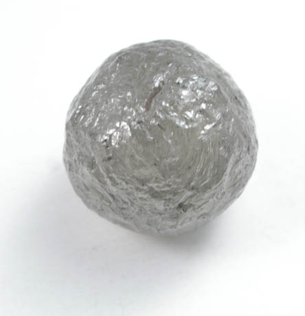 Diamond (2.69 carat gray spherical Ballas crystal) from Paraguassu River District, Bahia, Brazil