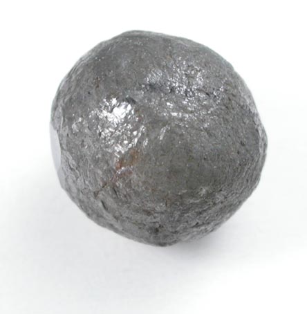 Diamond (1.80 carat dark-gray spherical Ballas crystal) from Paraguassu River District, Bahia, Brazil