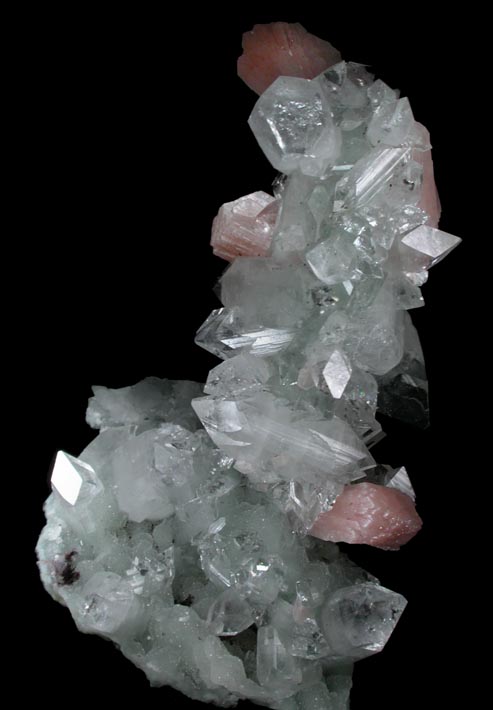 Apophyllite with Stilbite over stalactitic formation of Quartz from Pashan, Poona District, Maharashtra, India