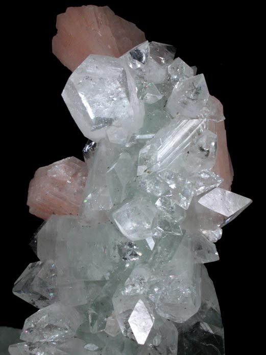 Apophyllite with Stilbite over stalactitic formation of Quartz from Pashan, Poona District, Maharashtra, India