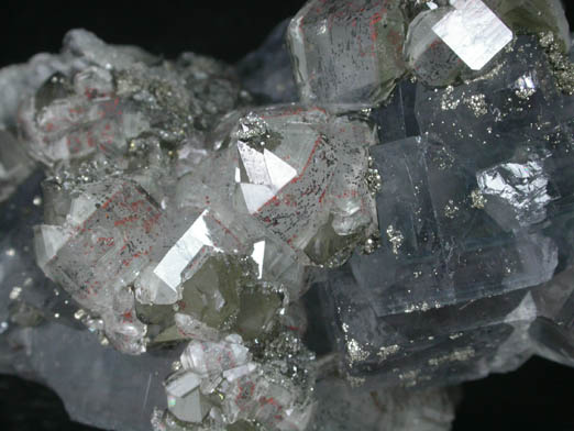 Fluorite, Quartz, Pyrite from Samine Fluorite Mine, Djebel el Hammam, 44 km southwest of Meknes, Morocco