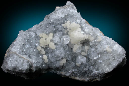 Strontianite on Calcite from National Limestone Quarry, Mount Pleasant Mills, Snyder County, Pennsylvania