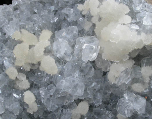 Strontianite on Calcite from National Limestone Quarry, Mount Pleasant Mills, Snyder County, Pennsylvania