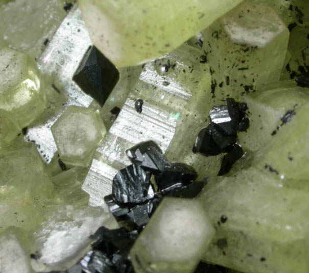 Ettringite with Manganite, Gaudefroyite, Hematite from Wessels Mine, Kalahari Manganese Field, Northern Cape Province, South Africa