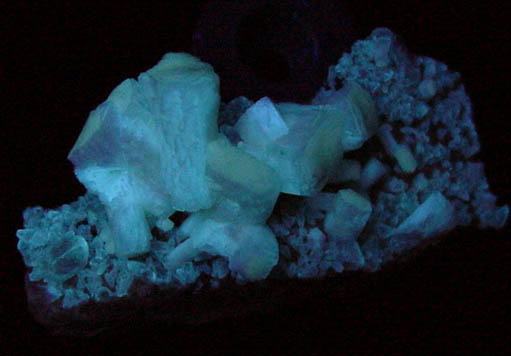 Strontianite pseudomorphs after Celestine from Stoneco Quarry, Lime City, Wood County, Ohio