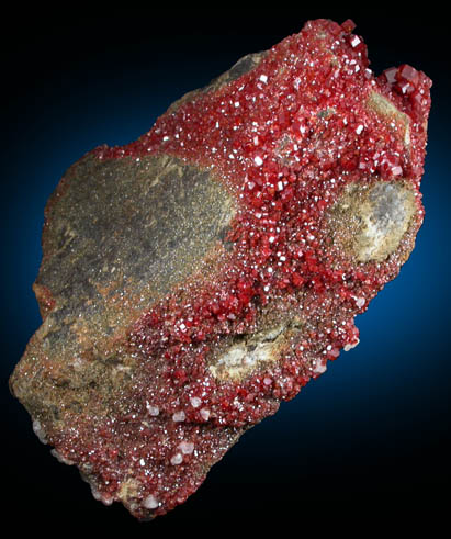 Vanadinite with Calcite from Old Yuma Mine, west of Tucson, Pima County, Arizona