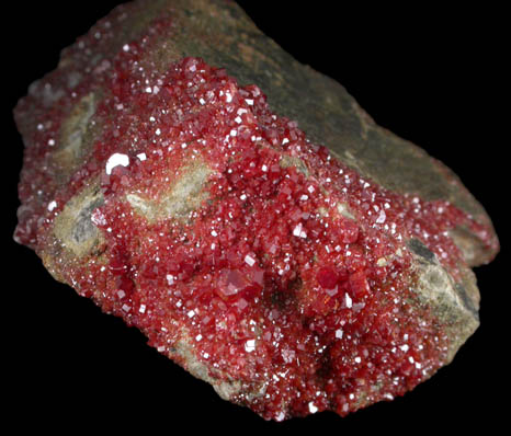 Vanadinite with Calcite from Old Yuma Mine, west of Tucson, Pima County, Arizona