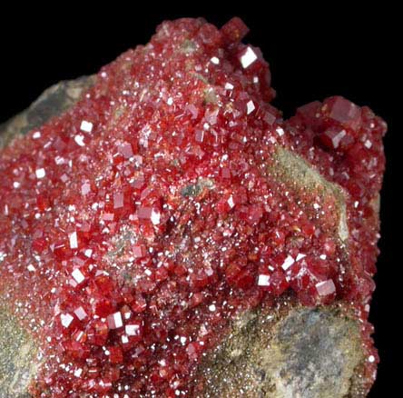 Vanadinite with Calcite from Old Yuma Mine, west of Tucson, Pima County, Arizona