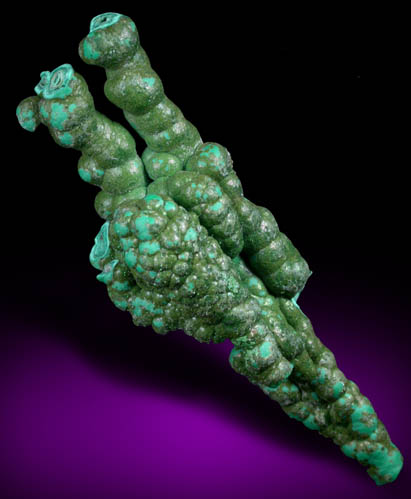 Malachite (stalactitic formations) from Morenci Mine, Clifton District, Greenlee County, Arizona