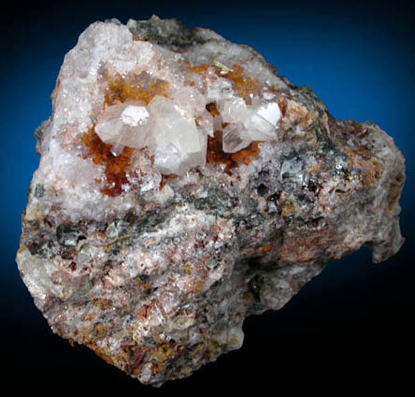 Cerussite on Quartz from Grand Reef Mine, Aravaipa District, Graham County, Arizona