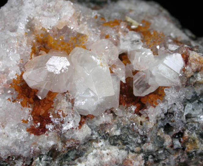 Cerussite on Quartz from Grand Reef Mine, Aravaipa District, Graham County, Arizona