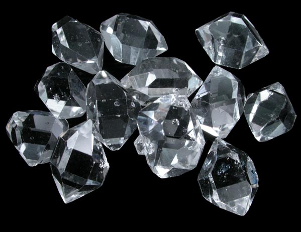 Quartz var. Herkimer Diamonds (12 A-quality crystals) from Middleville, Herkimer County, New York