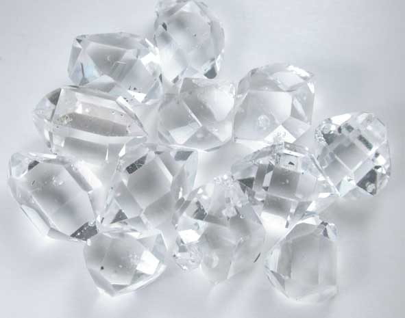 Quartz var. Herkimer Diamonds (12 A-quality crystals) from Middleville, Herkimer County, New York