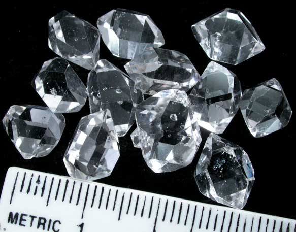 Quartz var. Herkimer Diamonds (12 A-quality crystals) from Middleville, Herkimer County, New York