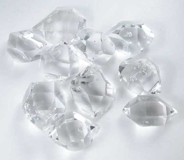 Quartz var. Herkimer Diamonds (10 A-quality crystals) from Middleville, Herkimer County, New York