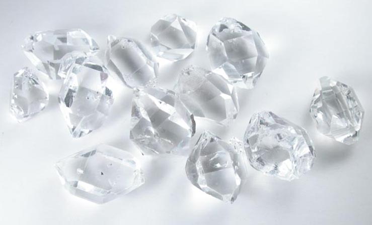 Quartz var. Herkimer Diamonds (12 B-quality crystals) from Middleville, Herkimer County, New York