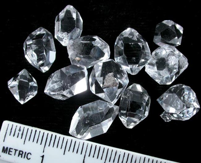 Quartz var. Herkimer Diamonds (12 B-quality crystals) from Middleville, Herkimer County, New York