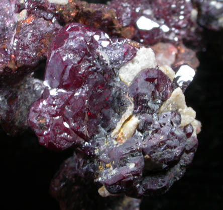 Cuprite on Copper from Ray Mine, Mineral Creek District, Pinal County, Arizona