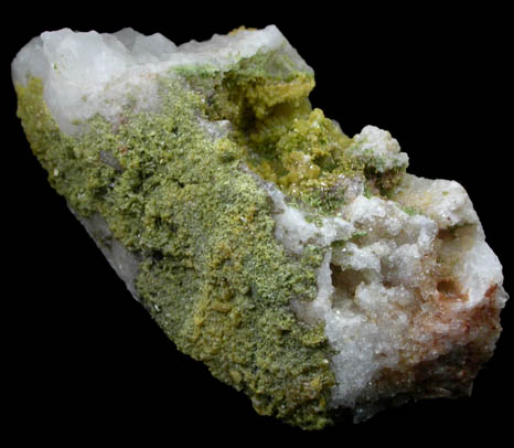 Pyromorphite and Cerussite on Quartz from Luganure Lode, Shallow Adit, Camaderry, County Wicklow, Ireland