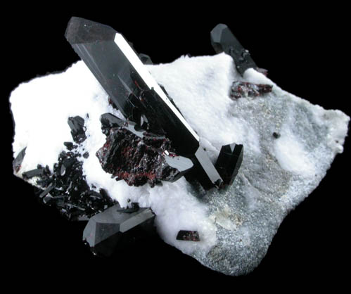 Neptunite on Natrolite from Benitoite Gem Mine, New Idria District, San Benito County, California