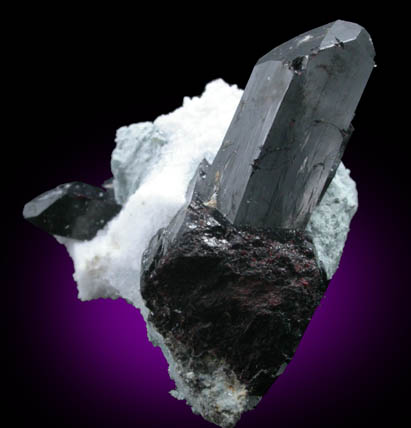 Neptunite in Natrolite from Benitoite Gem Mine, New Idria District, San Benito County, California