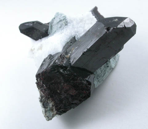 Neptunite in Natrolite from Benitoite Gem Mine, New Idria District, San Benito County, California