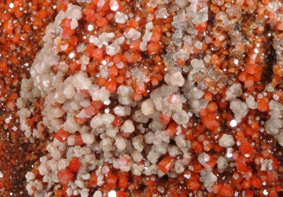 Vanadinite with Calcite from North Geronimo Mine, La Paz County, Arizona