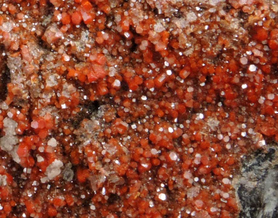 Vanadinite with Calcite from North Geronimo Mine, La Paz County, Arizona