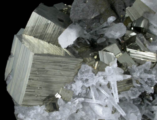 Pyrite and Quartz with Chalcopyrite from Huaron District, Cerro de Pasco Province, Pasco Department, Peru