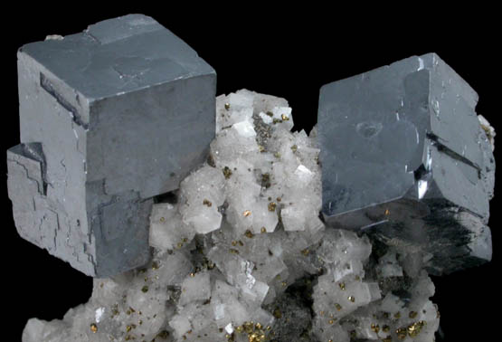 Galena on Dolomite with Chalcopyrite from Sweetwater Mine, Viburnum Trend, Reynolds County, Missouri