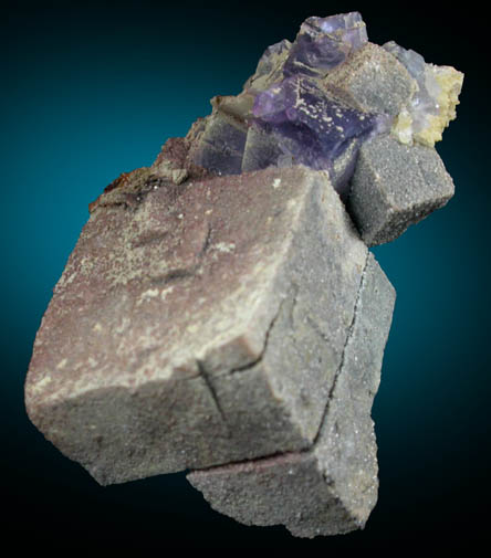 Anglesite pseudomorphs after Galena with fluorite from Blanchard Mine, Hansonburg District, 8.5 km south of Bingham, Socorro County, New Mexico