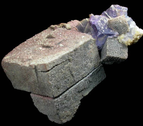 Anglesite pseudomorphs after Galena with fluorite from Blanchard Mine, Hansonburg District, 8.5 km south of Bingham, Socorro County, New Mexico