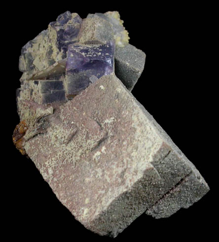 Anglesite pseudomorphs after Galena with fluorite from Blanchard Mine, Hansonburg District, 8.5 km south of Bingham, Socorro County, New Mexico