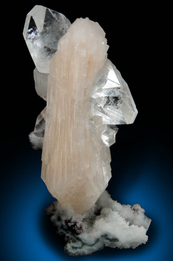 Apophyllite on Stilbite with Quartz from Pune District, Maharashtra, India