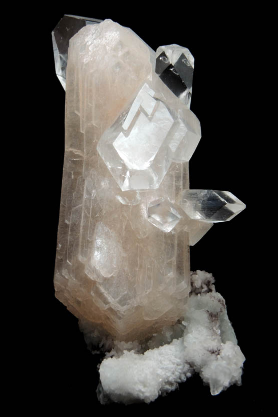 Apophyllite on Stilbite with Quartz from Pune District, Maharashtra, India