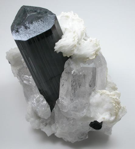 Schorl Tourmaline with Quartz and Albite var. Cleavelandite from Bulochi, near Shengus, Skardu District, Gilgit-Baltistan, Pakistan