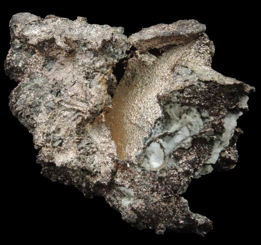 Silver with Calcite from Elizabeth Hill Mine, 40 km South of Karratha, Western Australia, Australia