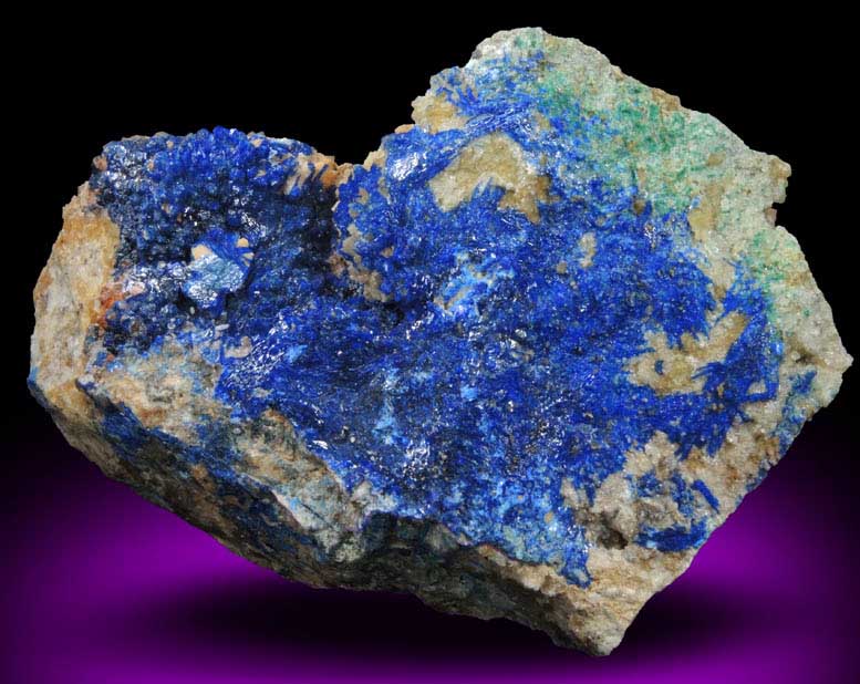 Linarite on Quartz from Sunshine No. 1 Adit, Blanchard Mine, Hansonburg District, 8.5 km south of Bingham, Socorro County, New Mexico