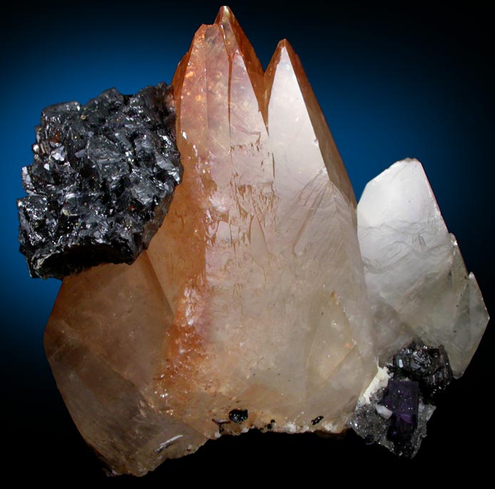 Calcite with Sphalerite and Fluorite from Elmwood Mine, Carthage, Smith County, Tennessee