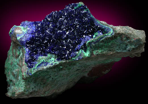 Azurite with Chrysocolla from Bisbee, Warren District, Cochise County, Arizona