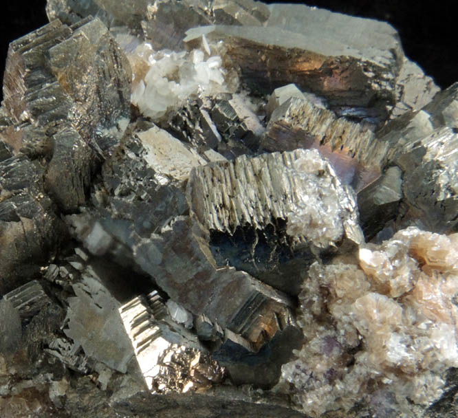Arsenopyrite with Quartz, Calcite, Muscovite from Yaogangxian Mine, Nanling Mountains, Hunan, China