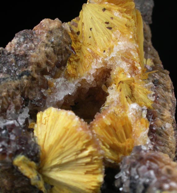 Boltwoodite on Calcite from Goanikontes Claim, Arandis, Swakopmund District, Erongo Region, Namibia