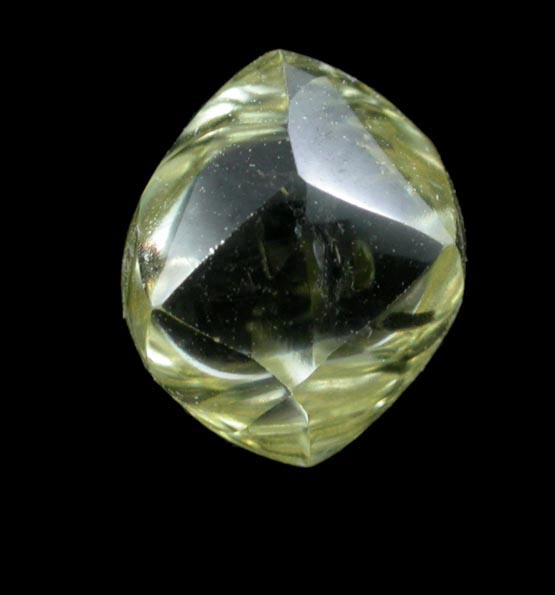 Diamond (1.82 carat fancy-yellow dodecahedral crystal with rutile inclusions) from Venetia Mine, Limpopo Province, South Africa