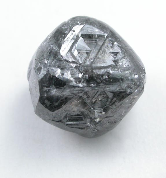 Diamond (2.51 carat dark-gray octahedral crystal) from Northern Cape Province, South Africa