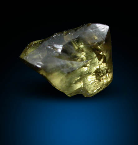 Diamond (0.40 carat yellow-green asymmetric crystal) from Argyle Mine, Kimberley, Western Australia, Australia